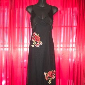 Floral Mesh Maxi Dress